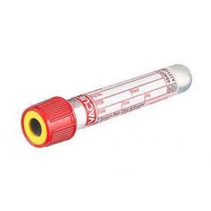 Tubo Vácuo Gel 5Ml Tampa Vermelha Anel Amarelo Cx/50 Vacuette