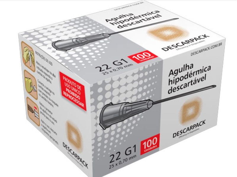 AGULHA-HIPODERMICA-25x7-C-100-DESCARPACK